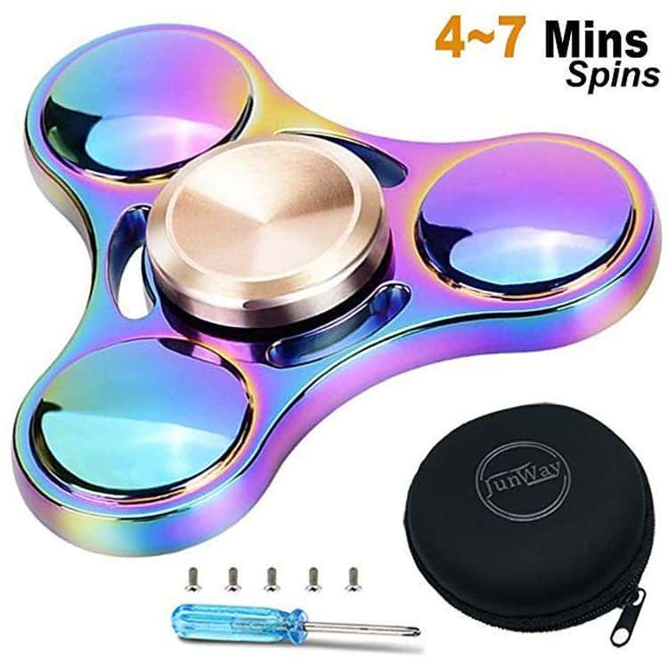 FlySpin Aluminum Alloy Tri-Spinner Fidget Spinner Metal Hand Spinners Toy Guarantee 3 mins Spin Time Green